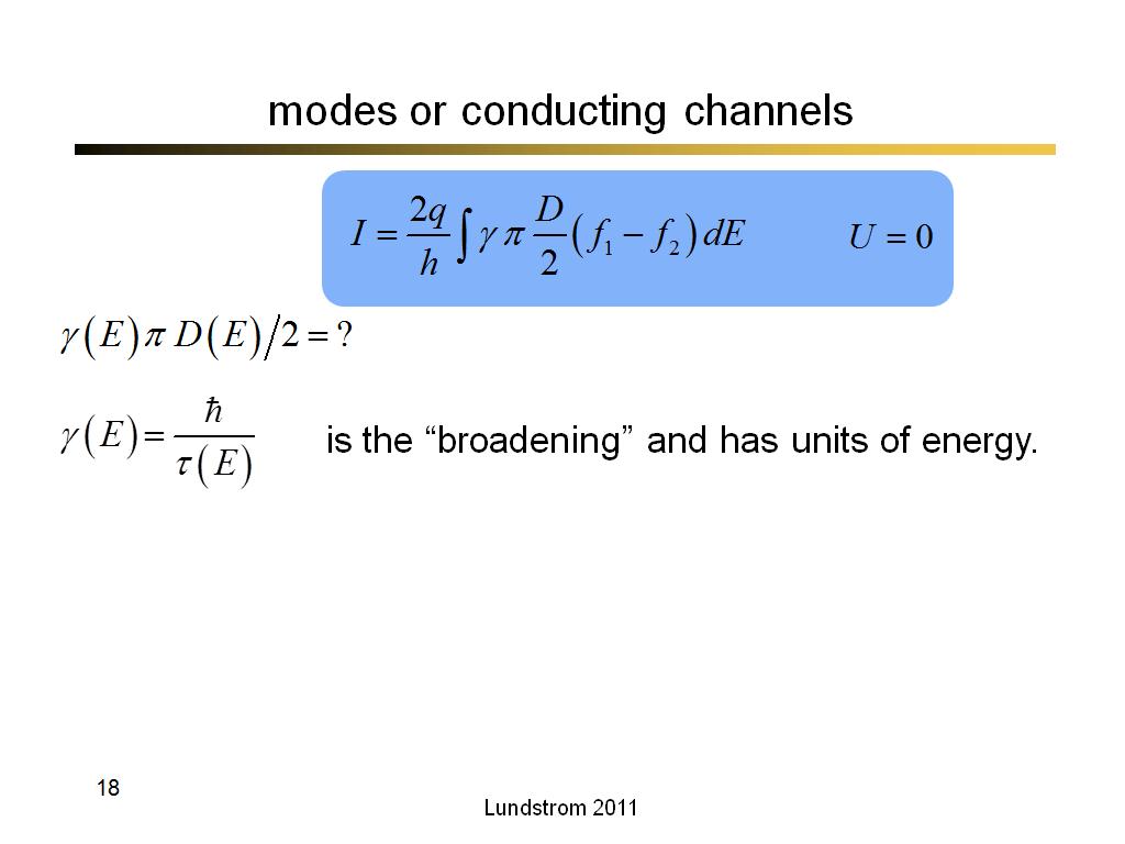 modes or conducting channels