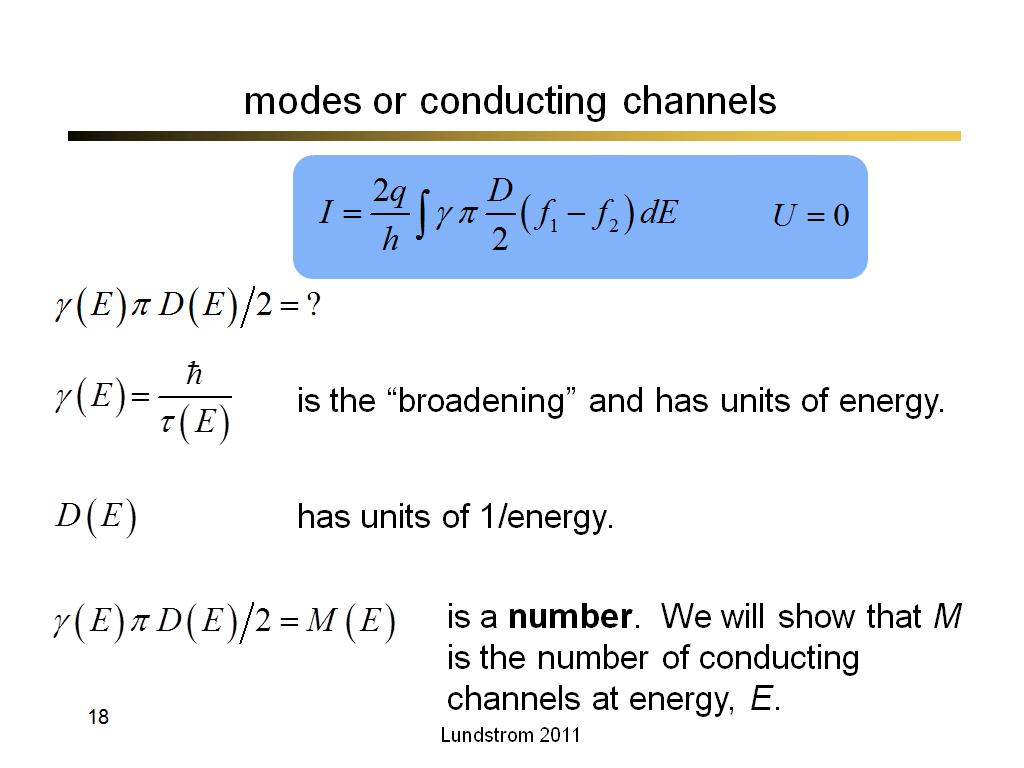 modes or conducting channels