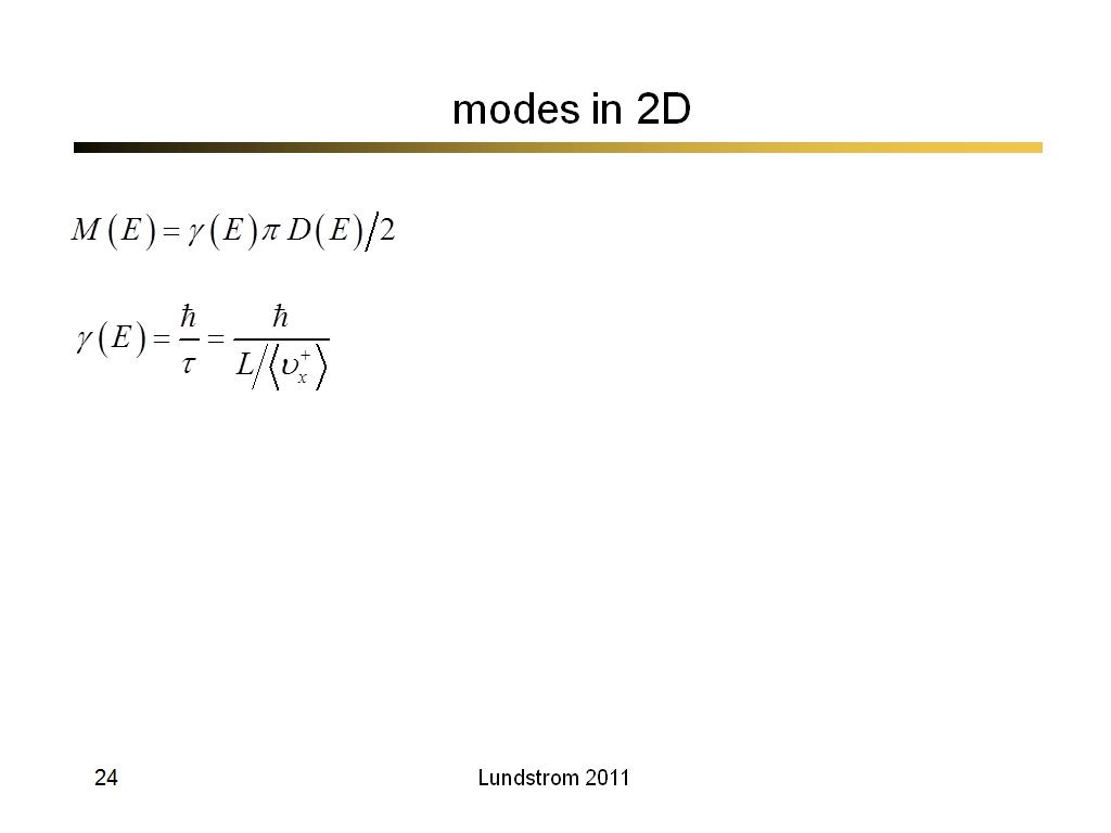 modes in 2D