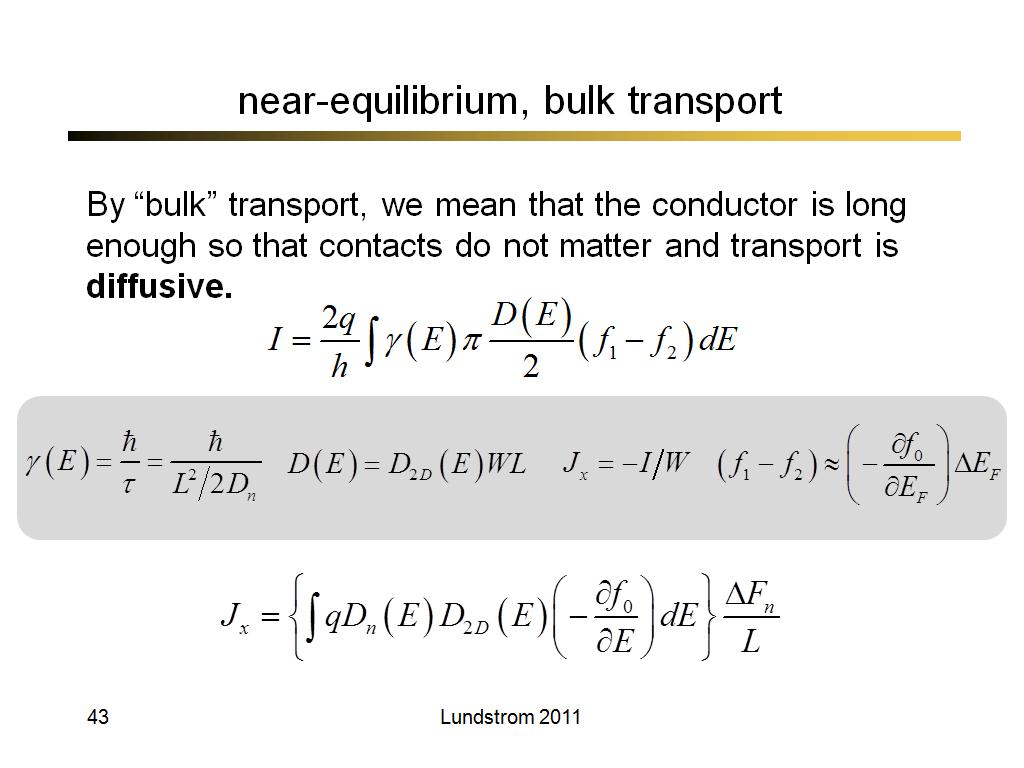 near-equilibrium, bulk transport