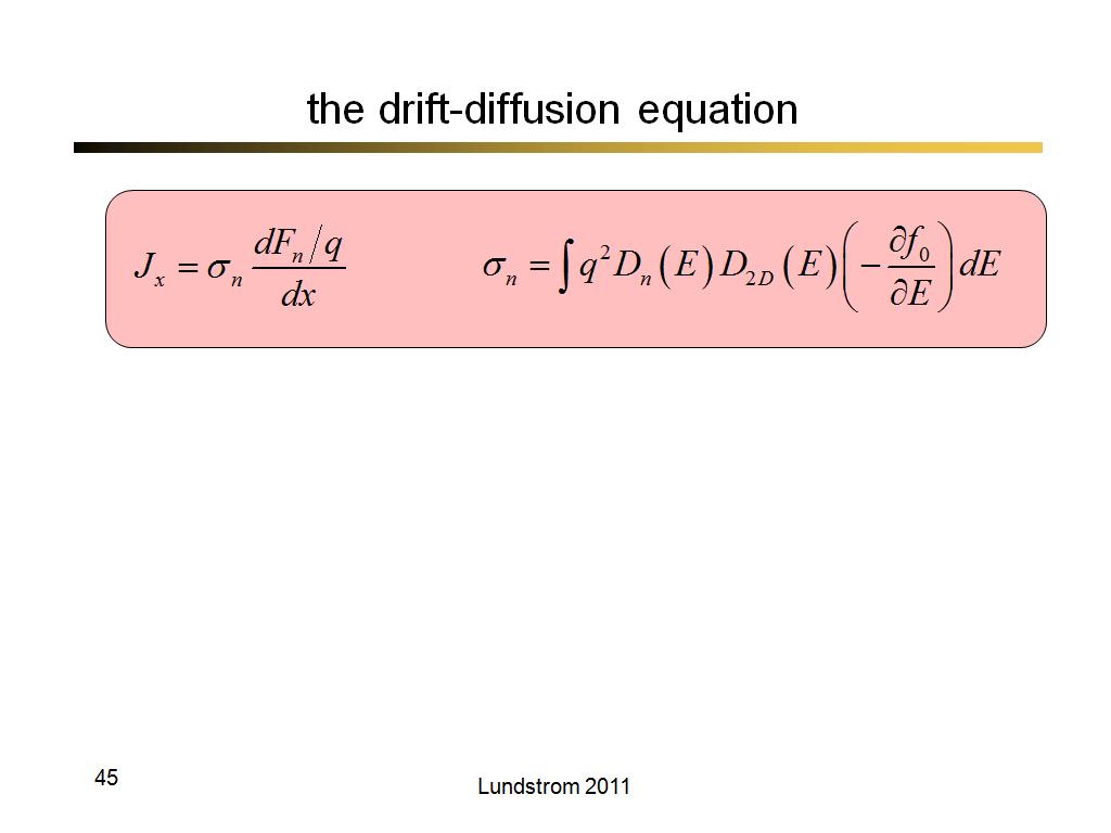 the drift-diffusion equation