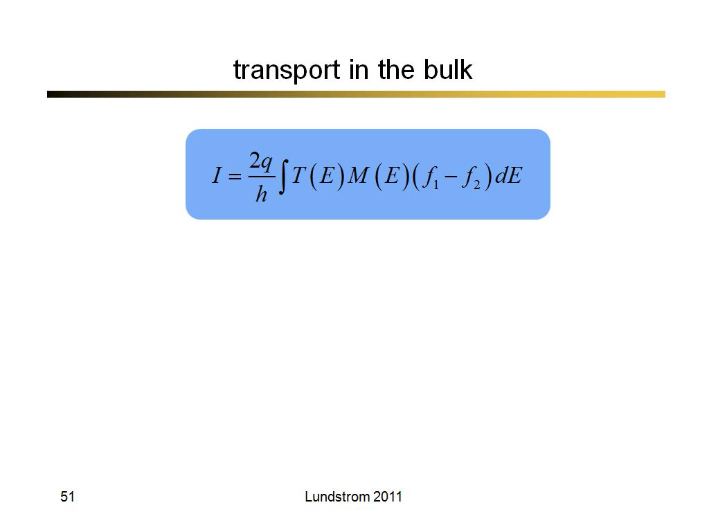 transport in the bulk