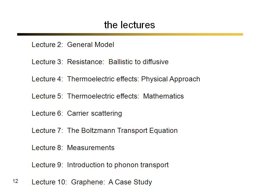 the lectures