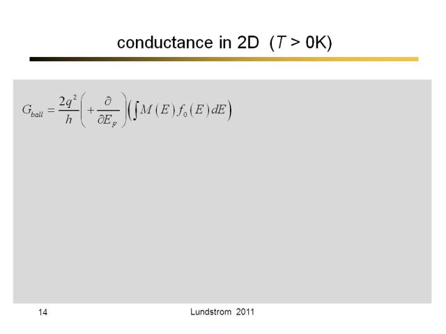 conductance in 2D  (T > 0K)