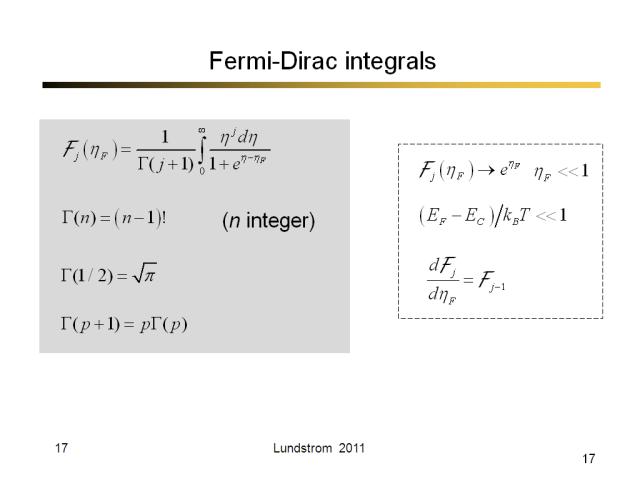 Fermi-Dirac integrals
