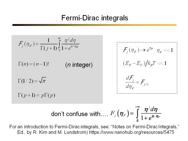 Fermi-Dirac integrals