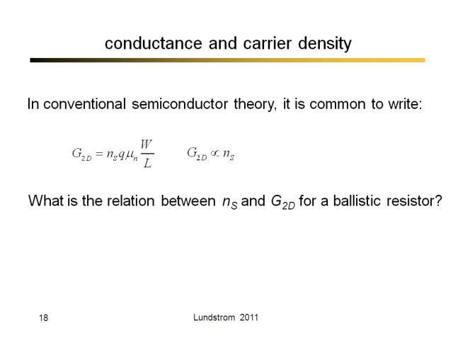 conductance and carrier density