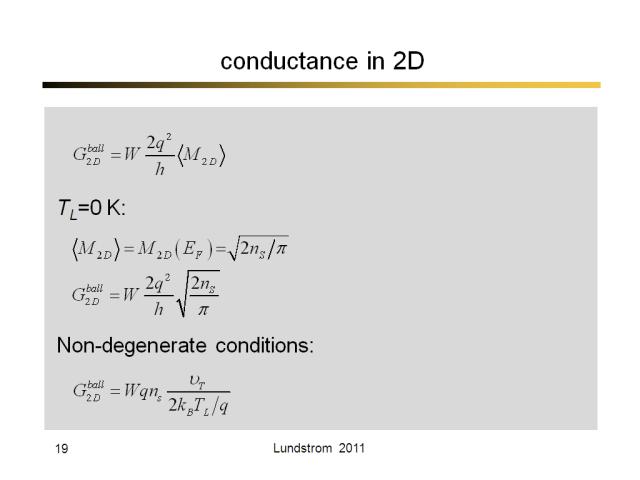 conductance in 2D