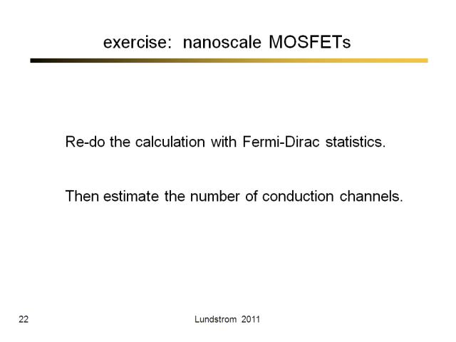 exercise:  nanoscale MOSFETs