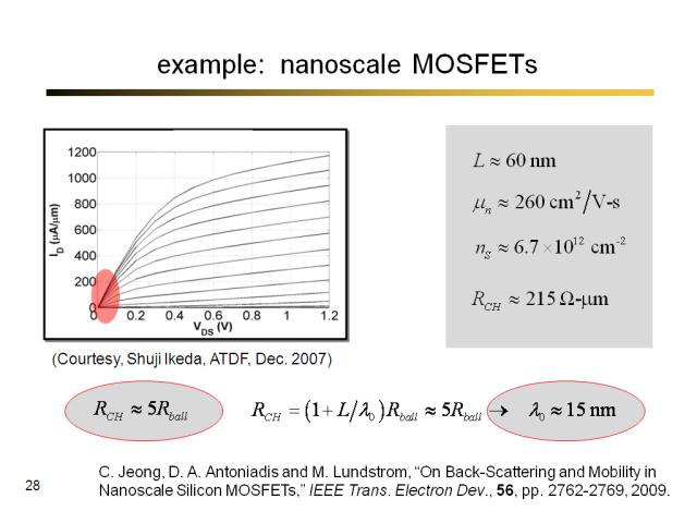 example:  nanoscale MOSFETs