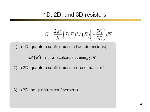 1D, 2D, and 3D resistors