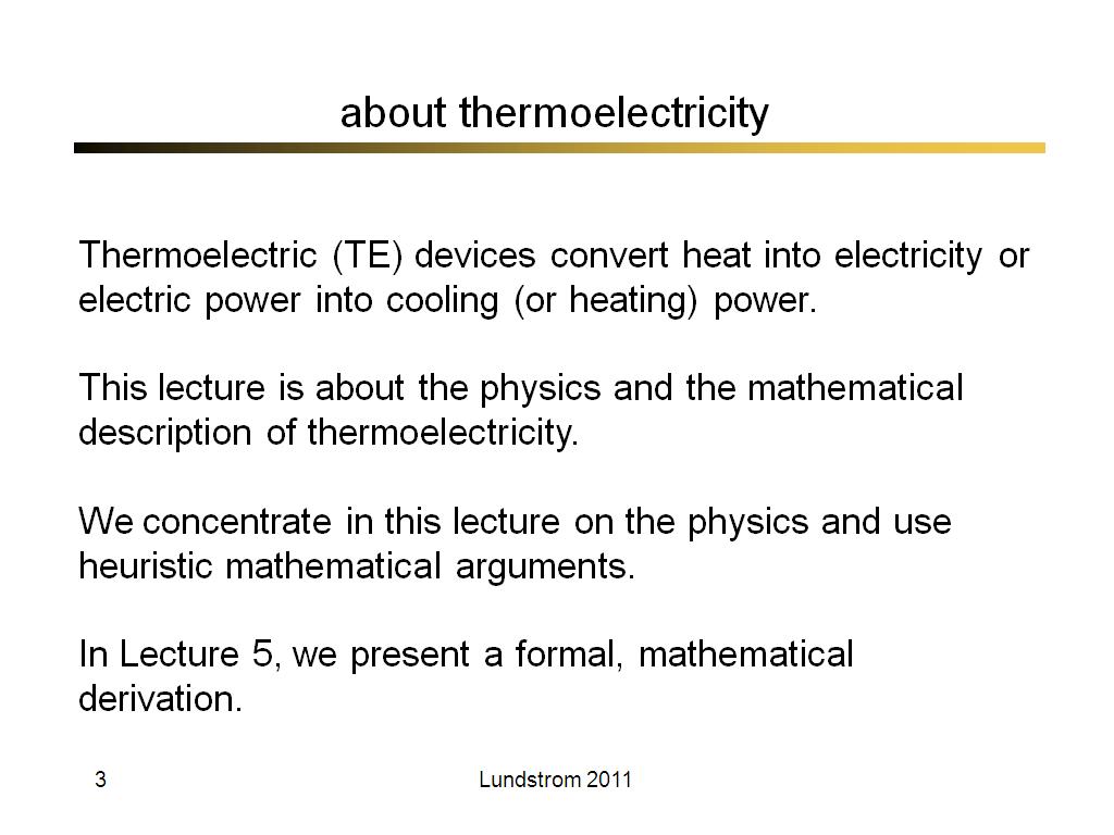 about thermoelectricity