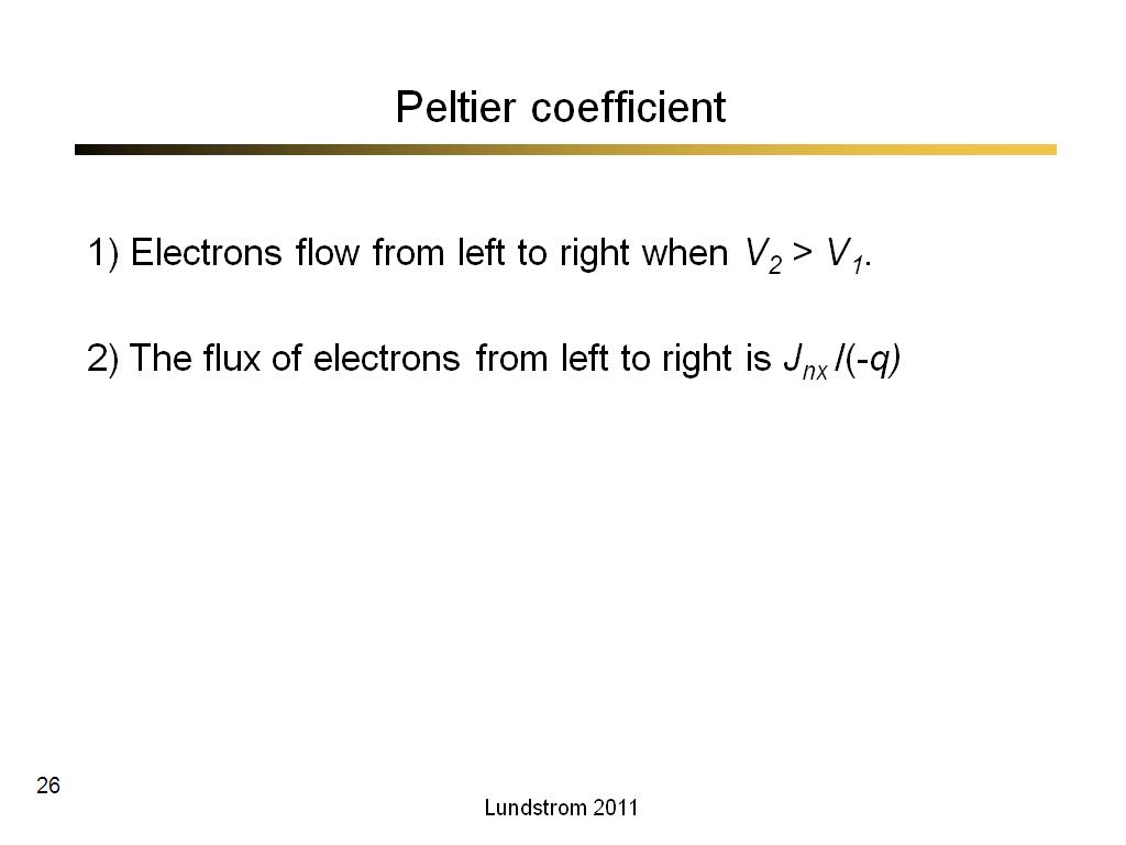 Peltier coefficient