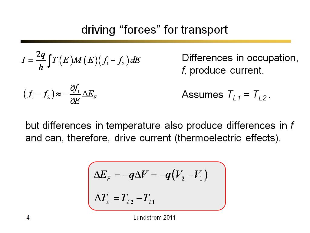driving “forces” for transport