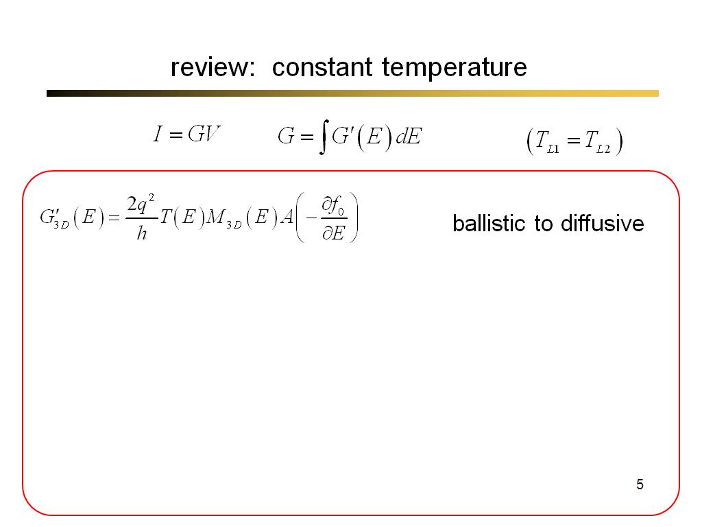 review:  constant temperature