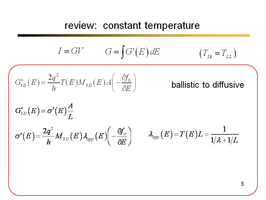 review:  constant temperature
