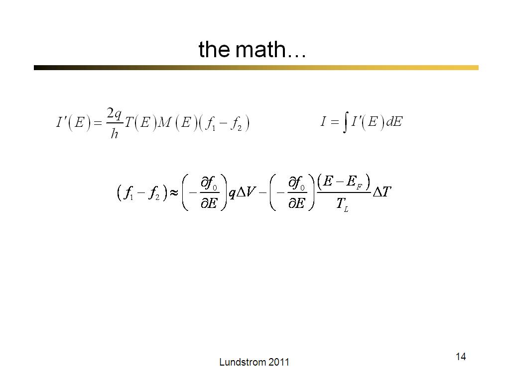 the math…