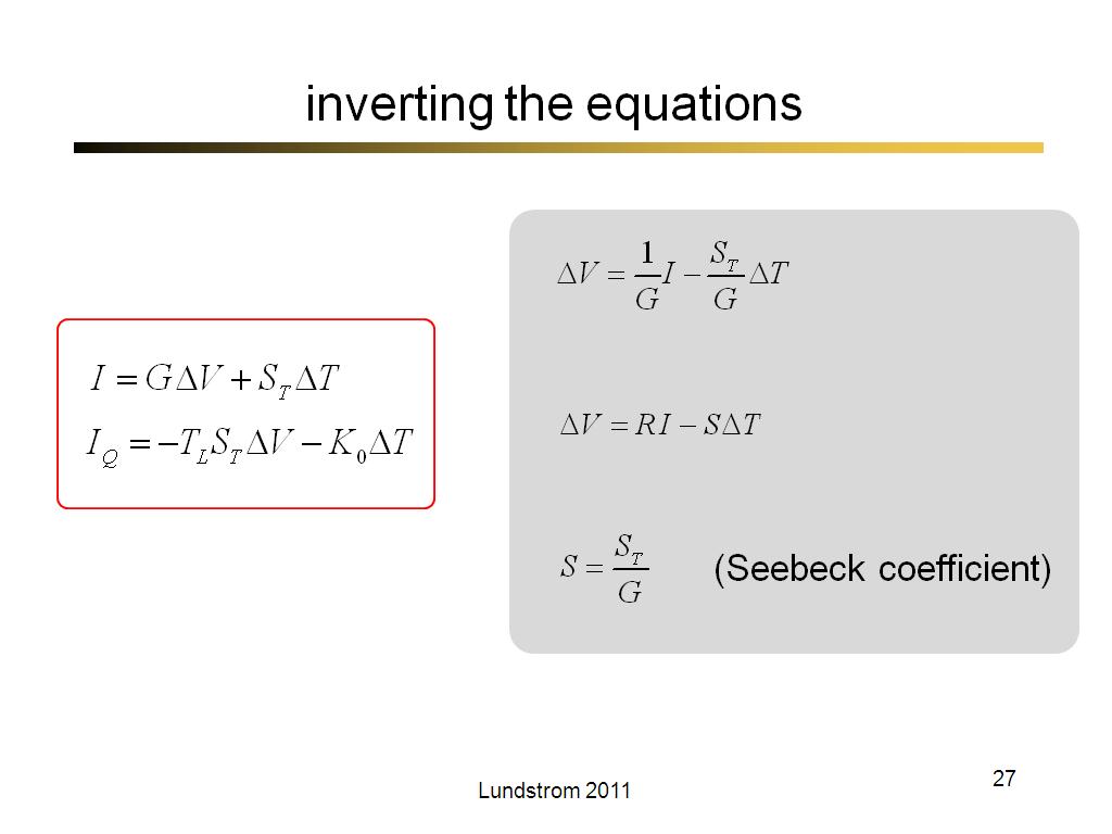 inverting the equations