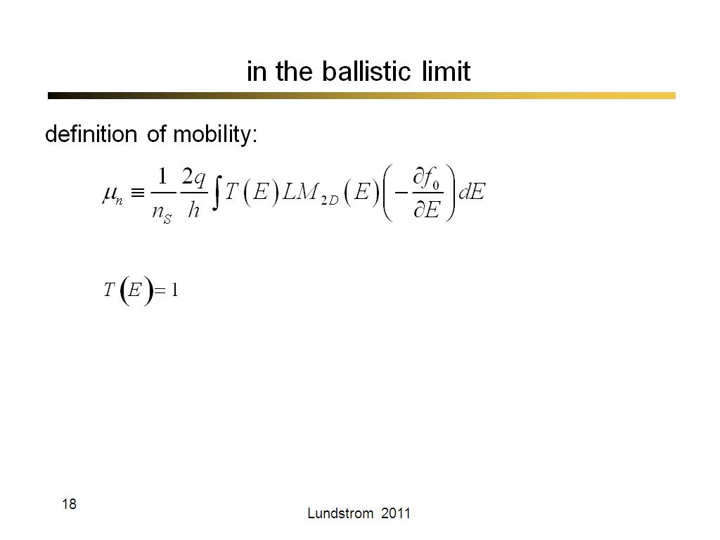 in the ballistic limit
