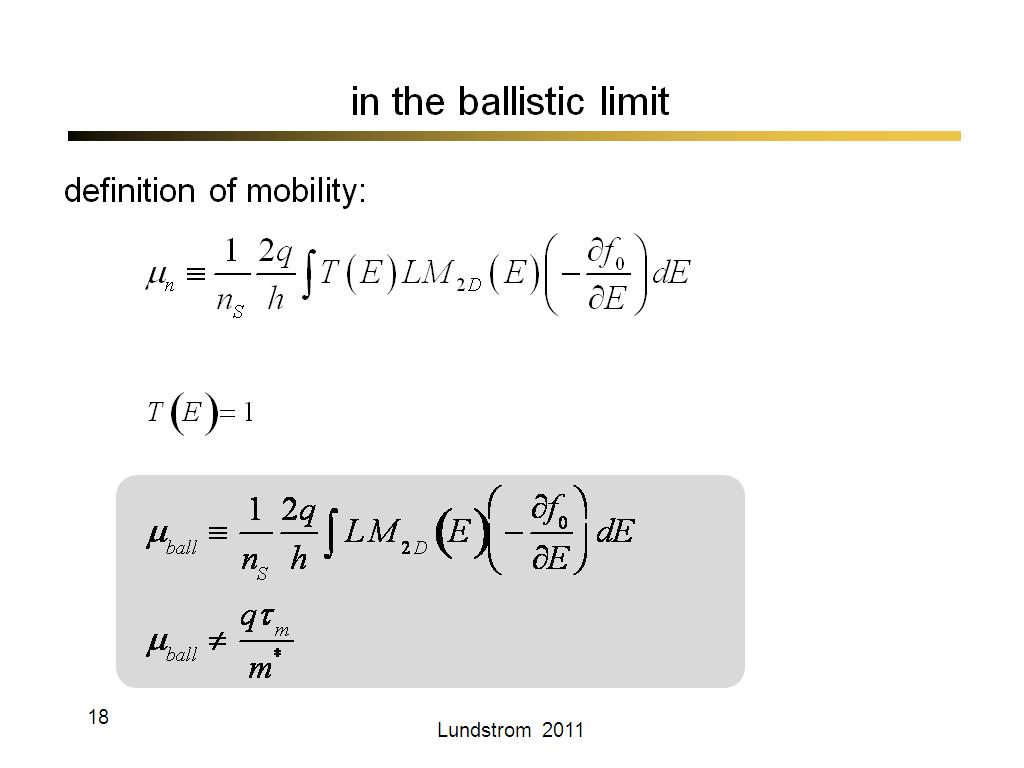 in the ballistic limit