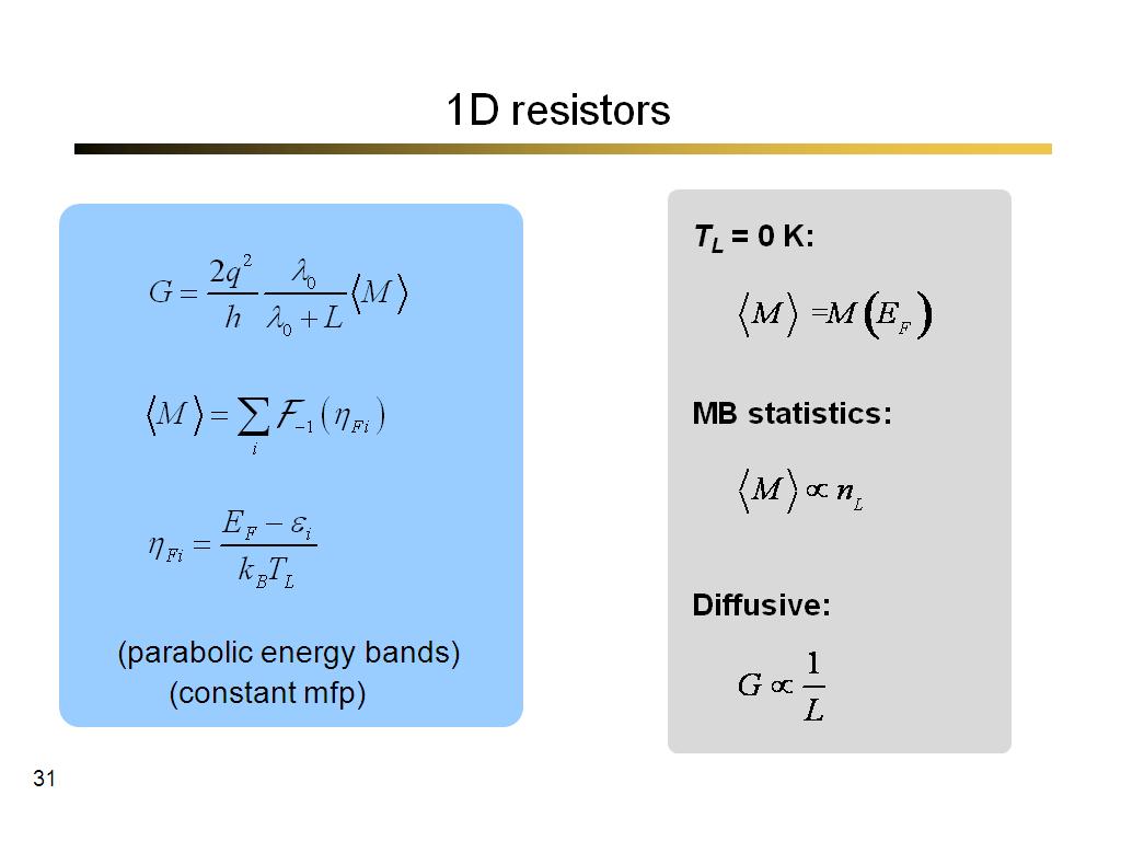 1D resistors