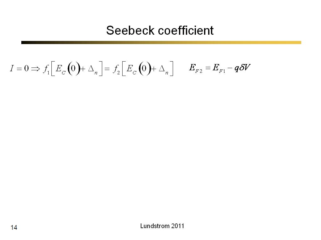 Seebeck coefficient