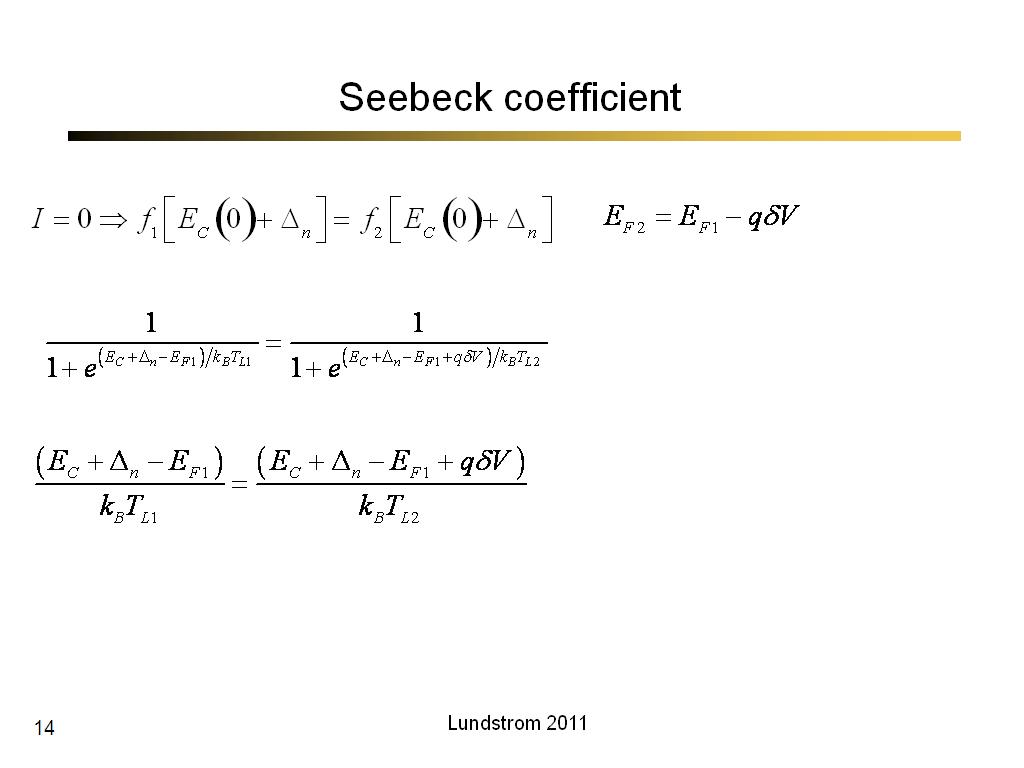 Seebeck coefficient
