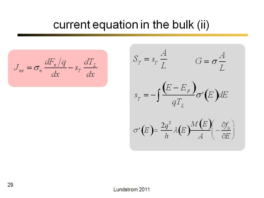 current equation in the bulk (ii)