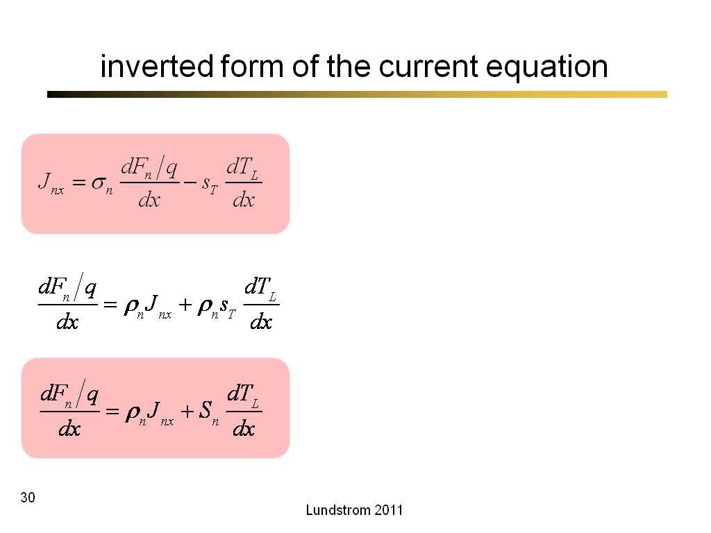 inverted form of the current equation