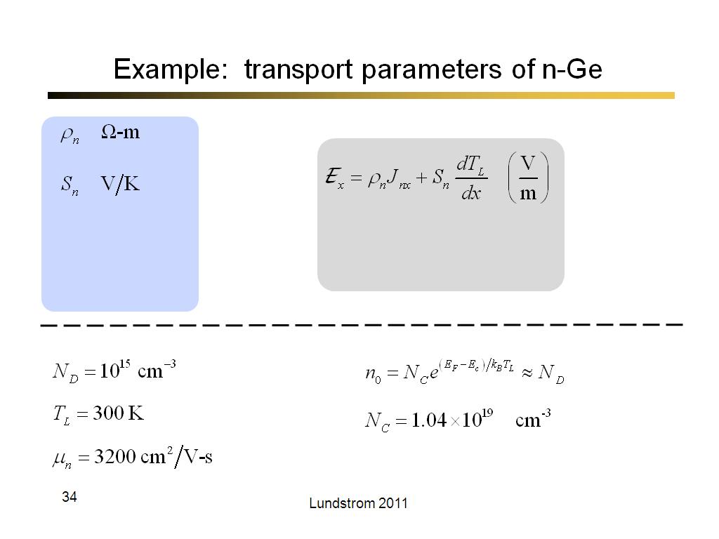 Example:  transport parameters of n-Ge