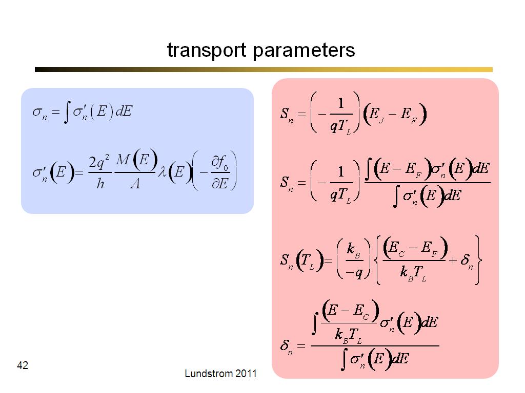 transport parameters