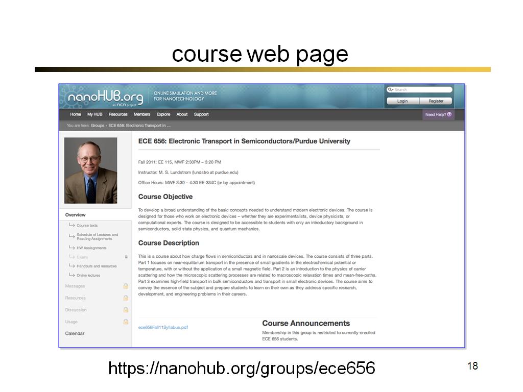 course web page