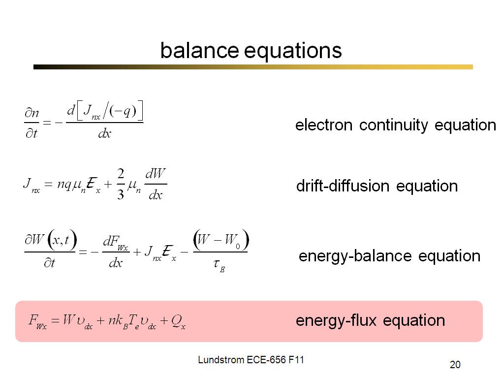 balance equations