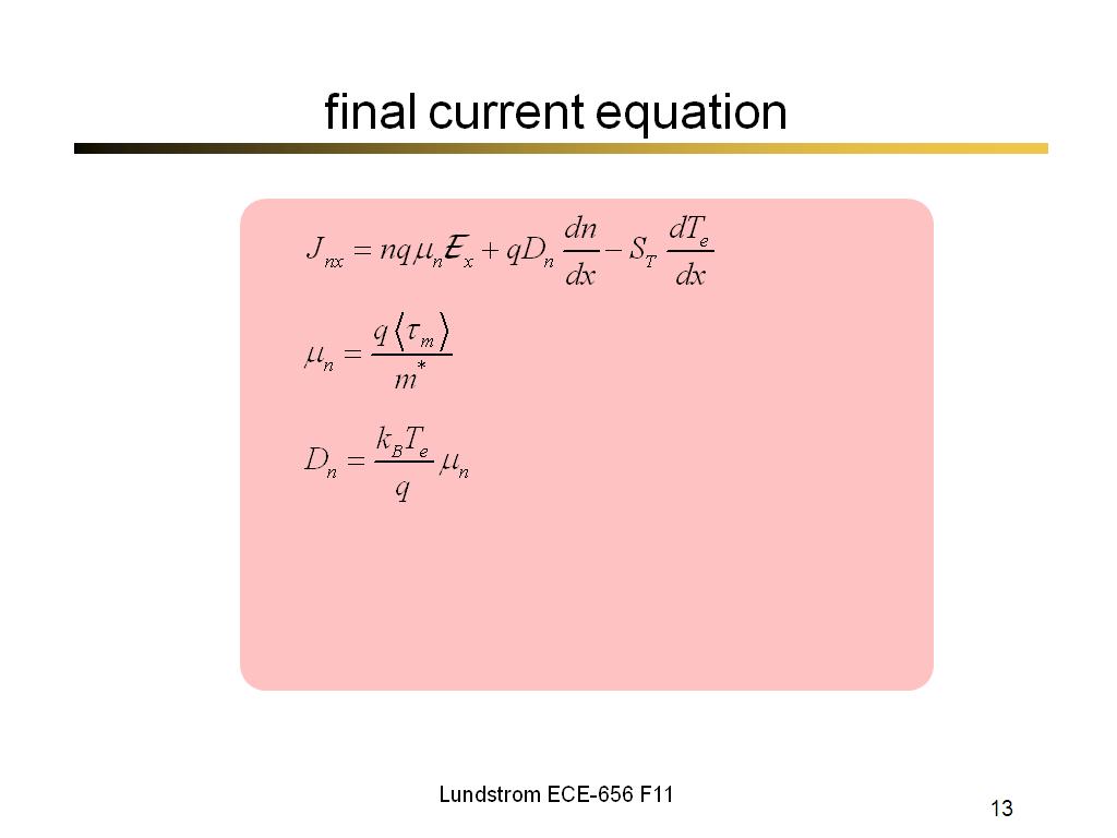 final current equation