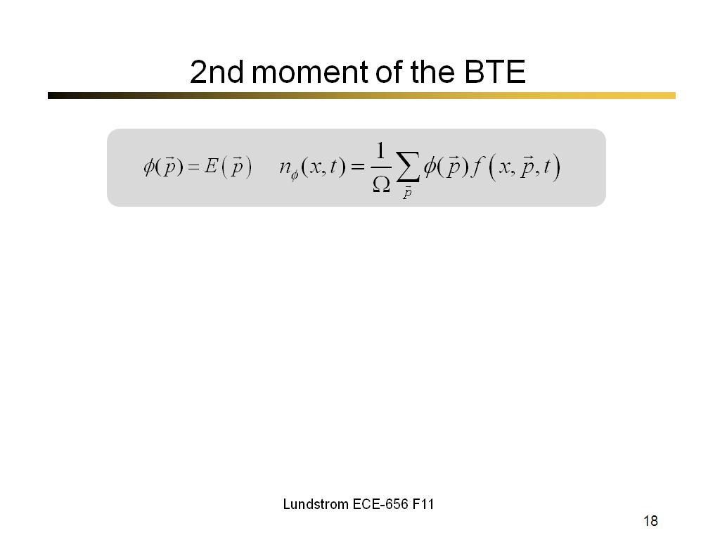 2nd moment of the BTE