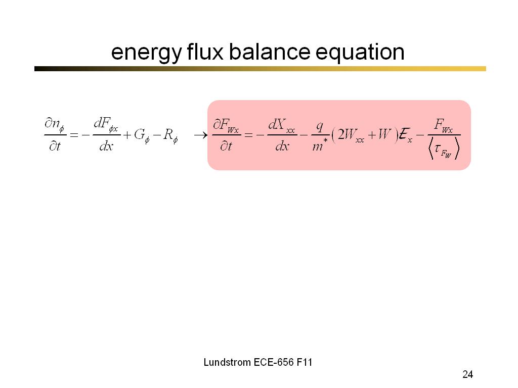 energy flux balance equation
