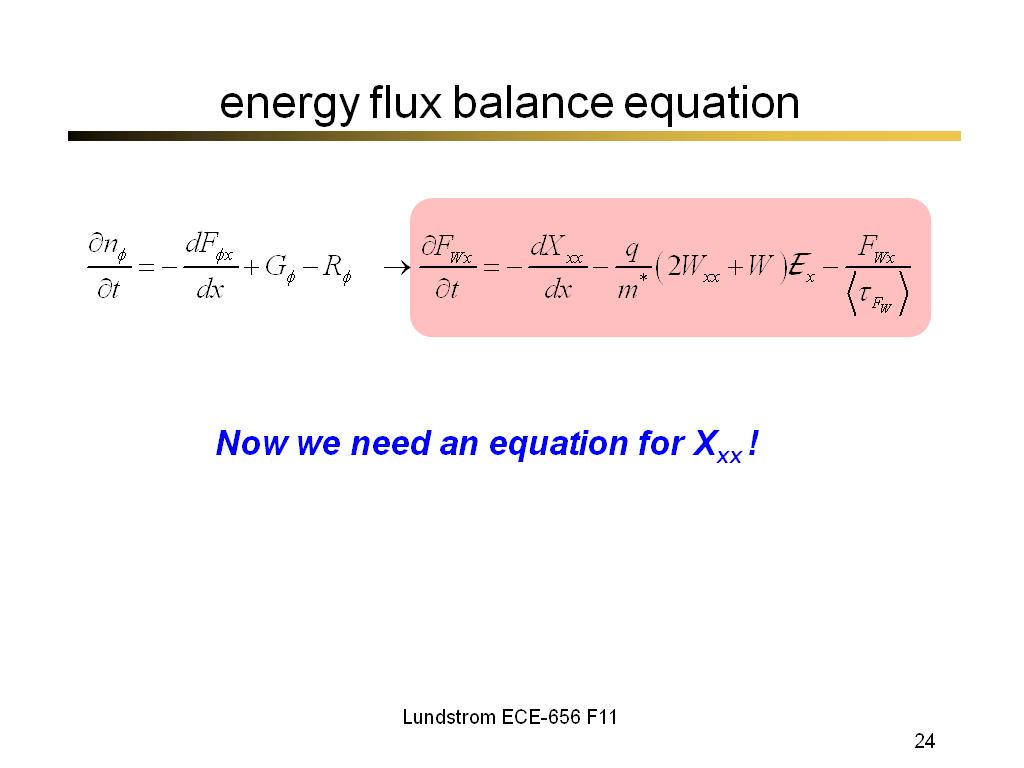 energy flux balance equation