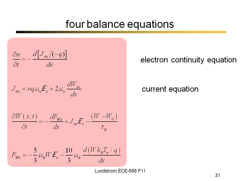 four balance equations