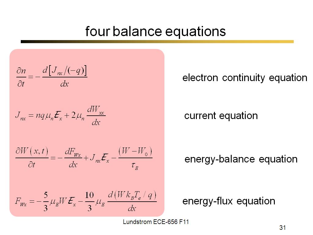 four balance equations