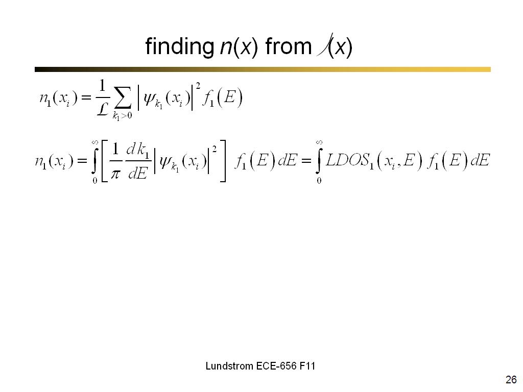 finding n(x) from ψ(x) 