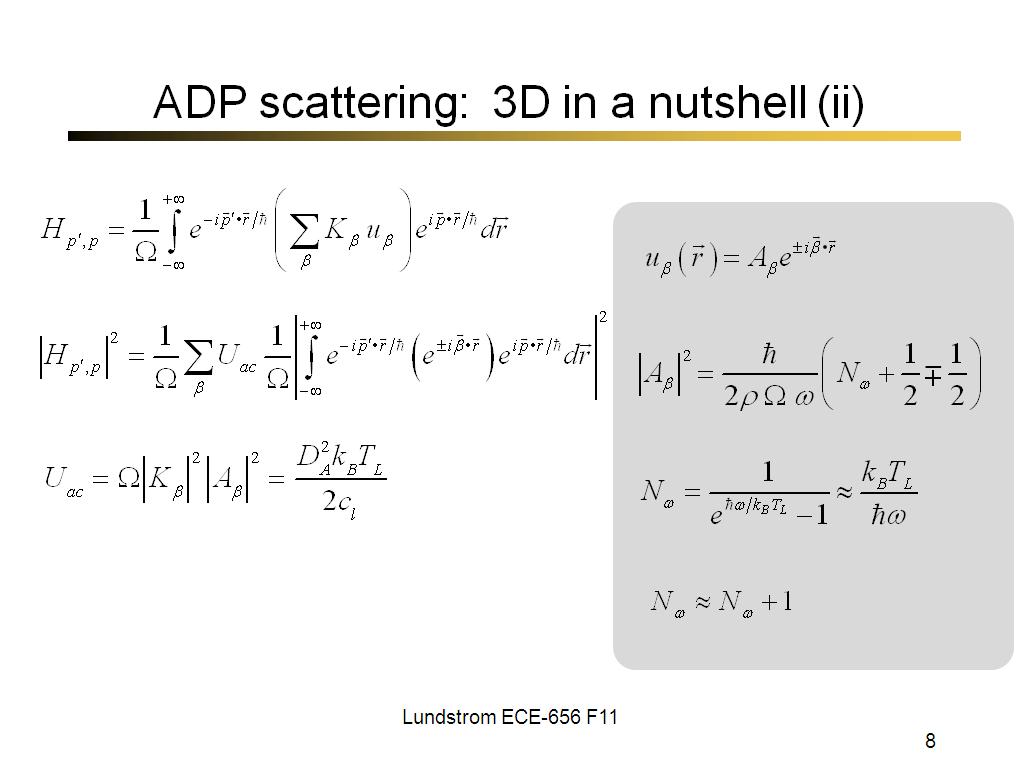 ADP scattering:  3D in a nutshell (ii)