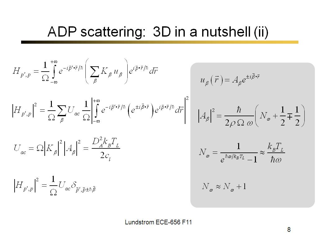 ADP scattering:  3D in a nutshell (ii)