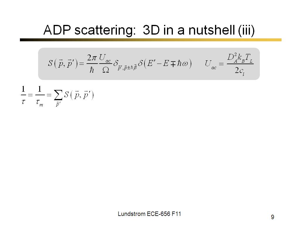 ADP scattering:  3D in a nutshell (iii)