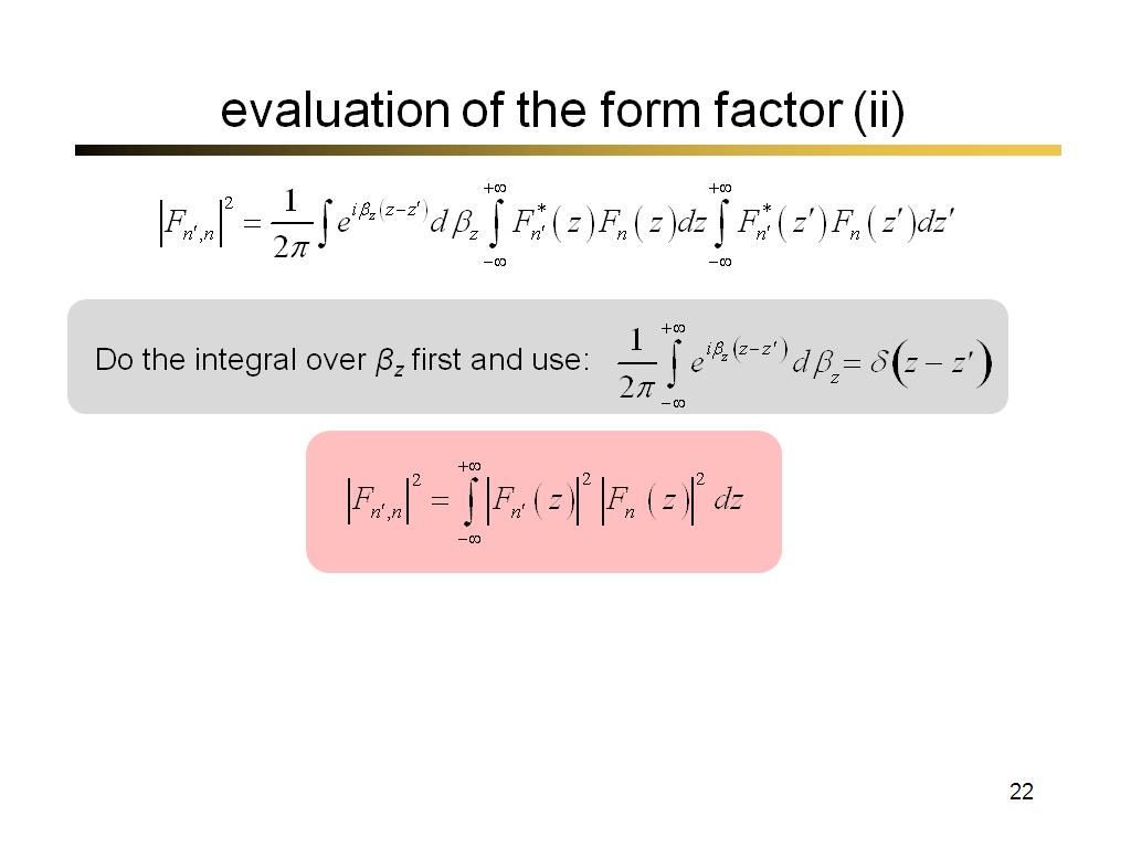 evaluation of the form factor (ii)