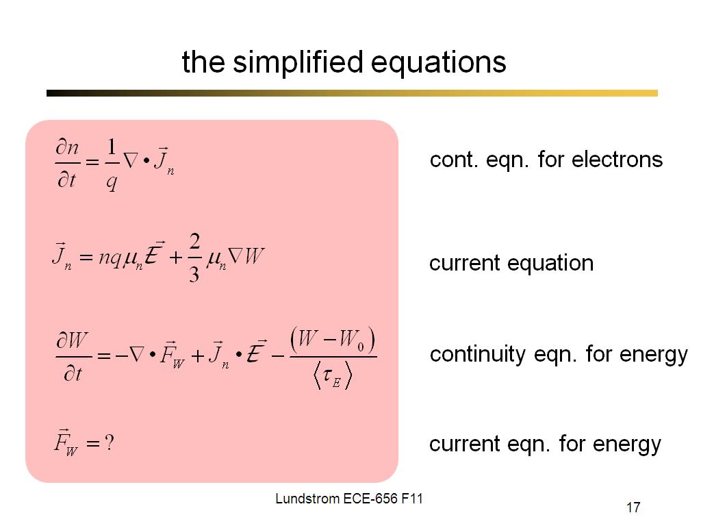 the simplified equations