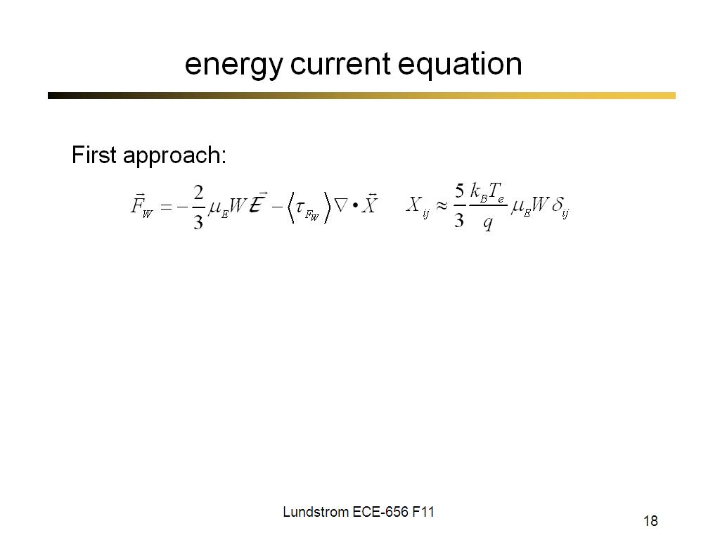 energy current equation