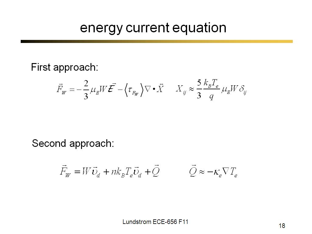 energy current equation