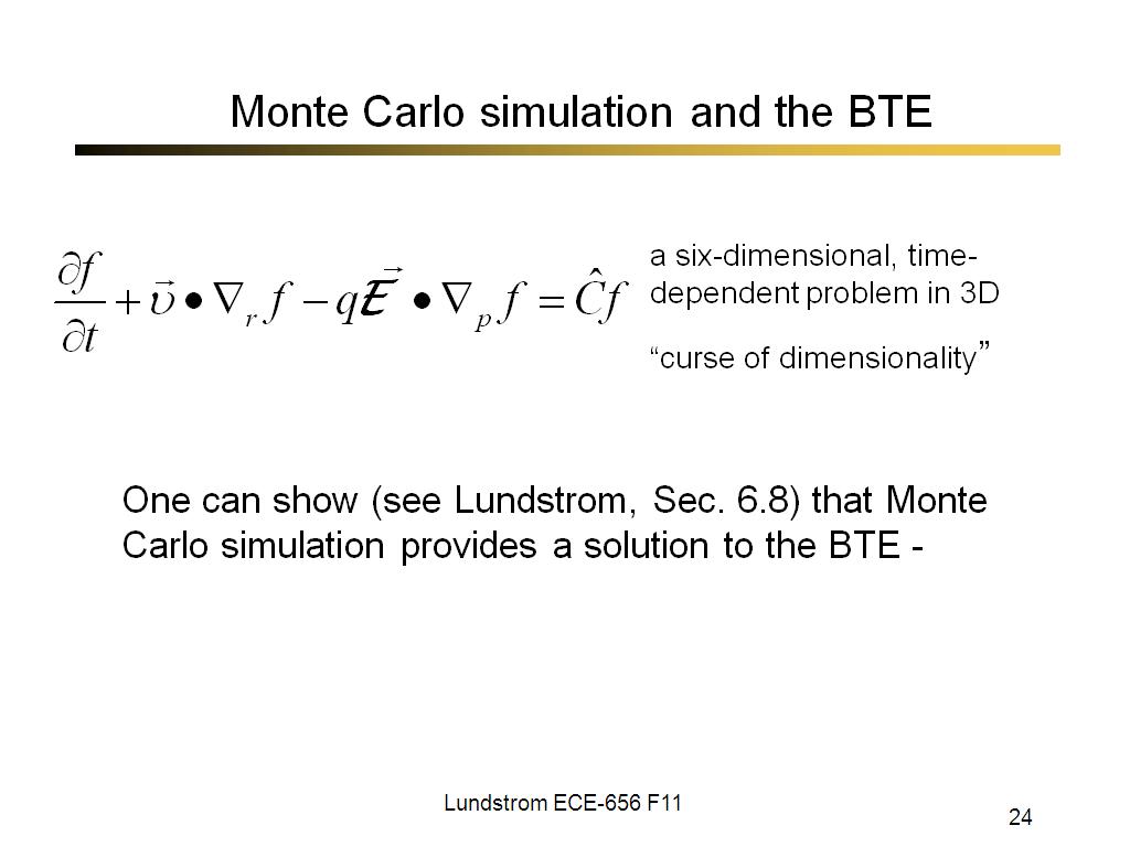 Monte Carlo simulation and the BTE