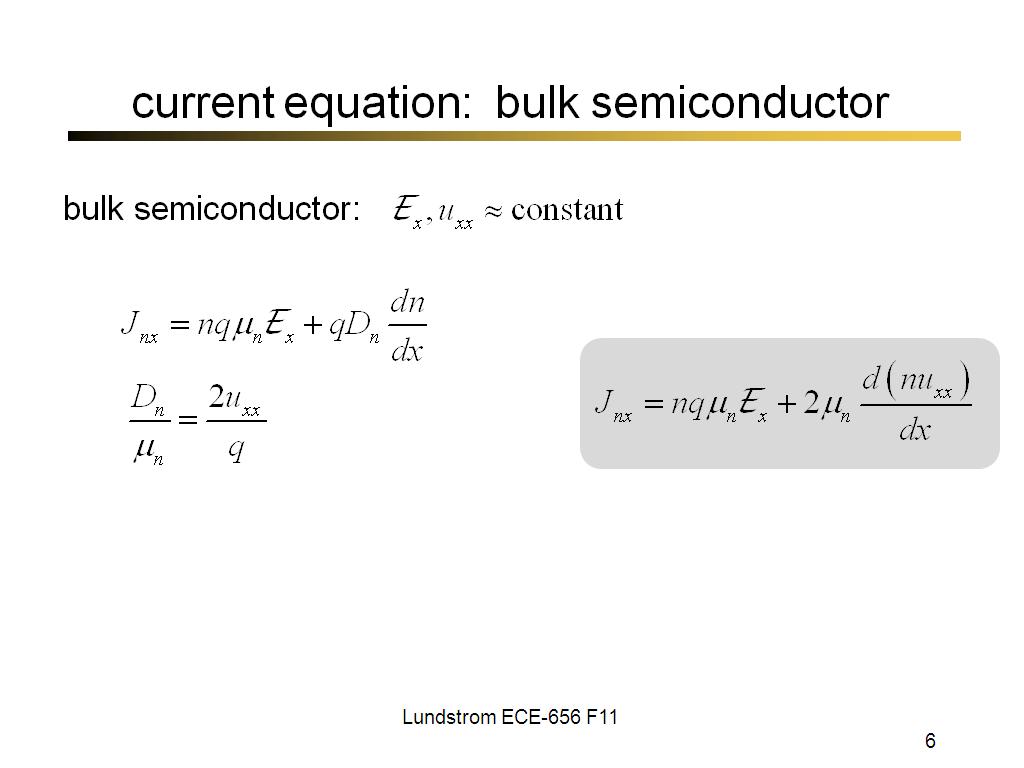 current equation: bulk semiconductor