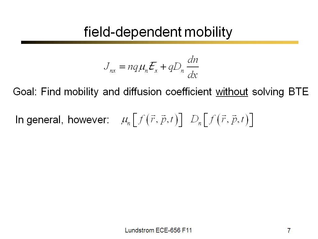 field-dependent mobility